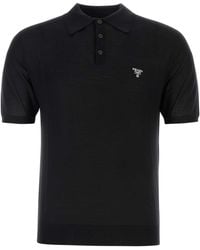 Prada - Wool Polo Shirt - Lyst