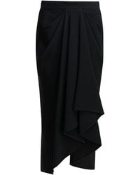 Givenchy - Falda midi de cady de crepé drapeada de - Lyst
