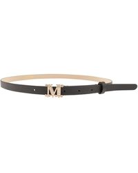 Max Mara - Mgraziata15 Leren Riem Met Monogram - Lyst