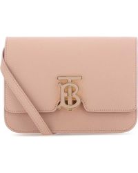 Burberry - Leather Small Tb Crossbody Bag - Lyst