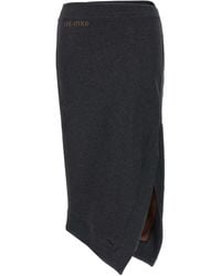 The Attico - Asymmetrical Fleece Midi Skirt With Front Split - Lyst