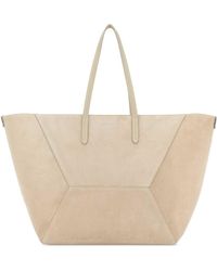 Brunello Cucinelli - Sand Suede Shopping Bag - Lyst