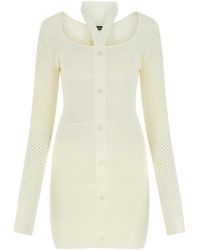 ANDREA ADAMO - Ivory Stretch Viscose Blend Dress - Lyst