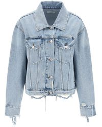 Agolde - Giacca In Denim Distressed - Lyst