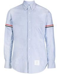 Thom Browne - Oxford Button-Down Shirt With Rwb Armbands - Lyst
