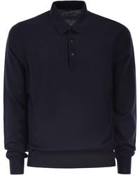 Kiton - Wollen Poloshirt Met Lange Mouwen - Lyst