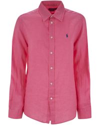 Polo Ralph Lauren - Straight-Cut Linen Shirt With Mother-Of-Pearl Accents - Lyst