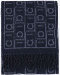 Ferragamo - Silk And Wool Scarf With Hook Pattern - Lyst