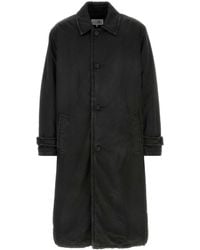 MM6 by Maison Margiela - Cotton Blend Overcoat - Lyst