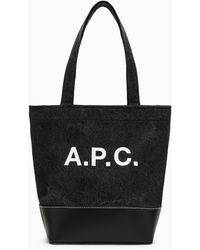 A.P.C. - Small Axel Cotton Tote Bag With Logo - Lyst
