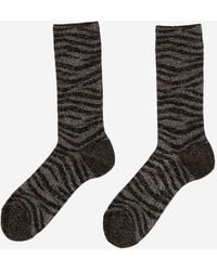 ANT45 - Stretch Cotton Blend Socks With Animal Print - Lyst