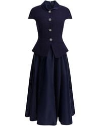 Self-Portrait - Taffeta Boucle Midi Dress - Lyst