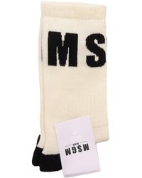 MSGM - Calcetines Unisex Crema/Crema - Lyst
