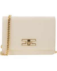 Elisabetta Franchi - Kleine Schouderriem Met Logo -plaque - Lyst