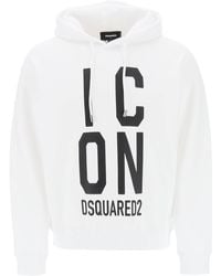 DSquared² - 'icon Squared' Cool Fit Hoodie With Logo Print - Lyst