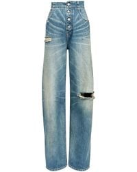 MM6 by Maison Martin Margiela - Straight Jeans With A Worn Effect - Lyst