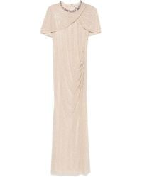 Self-Portrait - Draped Maxi Dress With Embellishment - Lyst