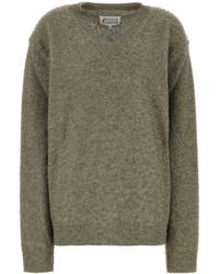 Maison Margiela - Sage Wool Blend Sweater - Lyst