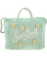 Mc2 Saint Barth - Colette Straw Effect Bag With Embroidered Logo - Lyst
