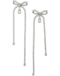 Self-Portrait - Dangling Earrings With Crystals And Pearls - Lyst