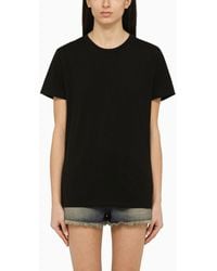 Isabel Marant - Black Cotton Crew Neck T Shirt With Logo - Lyst