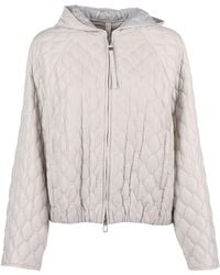 DUNO - Honeycomb Pattern Hooded Quilted Down Jacket - Lyst