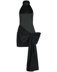 ROTATE BIRGER CHRISTENSEN - Drehen Sie das Kleid mit Bug in schwarzem Polyester - Lyst