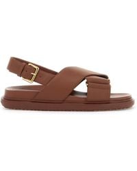 Marni - Fussbett Ledersandalen - Lyst