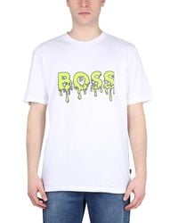 BOSS - Logo Print T Shirt - Lyst