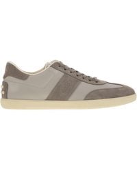 Tod's - Smooth Leather And Suede Tabs Sneakers - Lyst
