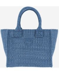Pinko - Raffia Shopping Bag - Lyst