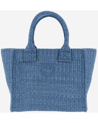 Pinko - Bast-Einkaufstasche - Lyst
