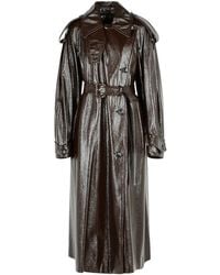 Sportmax - Long 'Bairo' Patent Effect Trench Coat - Lyst