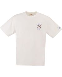 MC2 Saint Barth - T Shirt With Embroidery On The Chest - Lyst