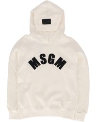 MSGM - Hoodie Girl Crema/Creme - Lyst
