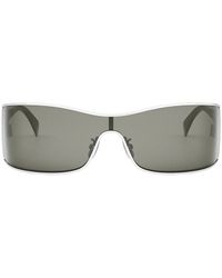 Celine - Sonnenbrille Cl40283 U 16 A Triomphe Maxi Metall Silber/Grau Damen - Lyst