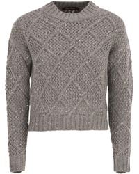 Max Mara - Ellade Boxy Wol En Cashmere Jumper Met Pailletten - Lyst