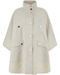 Max Mara - Embroidered Jacquard Cape Coat - Lyst