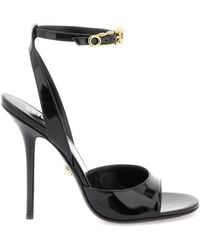 Versace - 'safety Pin' Patent Leather Sandals - Lyst