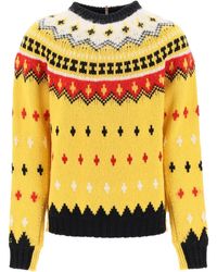 Moncler - Fair Isle Sweater In Wol En Alpaca - Lyst