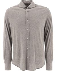 Brunello Cucinelli - Silk En Cotton Lightweight Jersey Shirt - Lyst