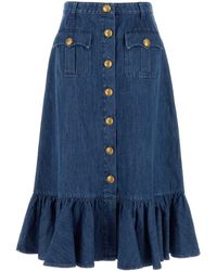 Valentino Garavani - Denim Skirt - Lyst