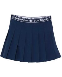 CASABLANCA - Mini Skirt With Logo Band - Lyst