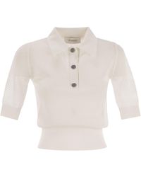 Sportmax - Casta Mesh Gebreide Poloshirt - Lyst