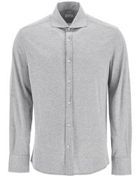 Brunello Cucinelli - Silk And Cotton Jersey Shirt - Lyst