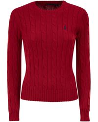 Polo Ralph Lauren - Cotton Cable Knit Crew Neck Jumper - Lyst