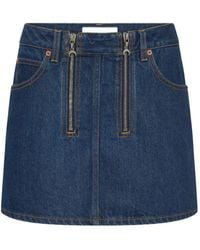 Marine Serre - Denim Mini Skirt - Lyst