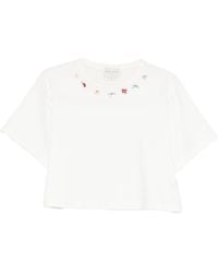 forte_forte - Embroidered Cotton T Shirt - Lyst
