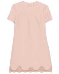 Valentino - Wool And Silk Blend Mini Dress - Lyst