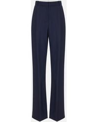 Elisabetta Franchi - Pinstriped Lightweight Wool Trousers - Lyst